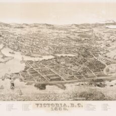 This is a photograph of an 1889 map of Victoria, BC.