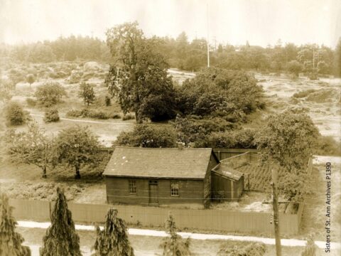 Examine archival photographs documenting the long life of St. Ann's Schoolhouse. 