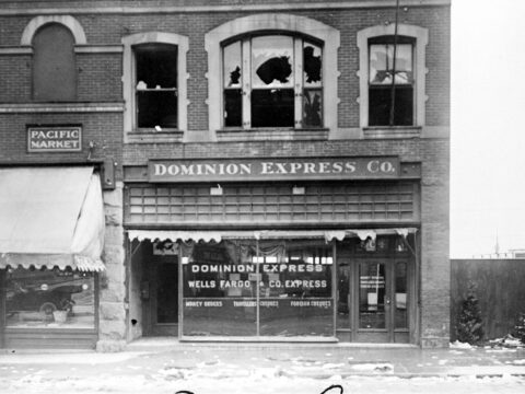 Damage to the German club after the sinking of the SS Lusitania