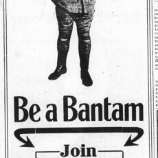 This is an image of an advertisement for the 143rd Bantam Battalion.